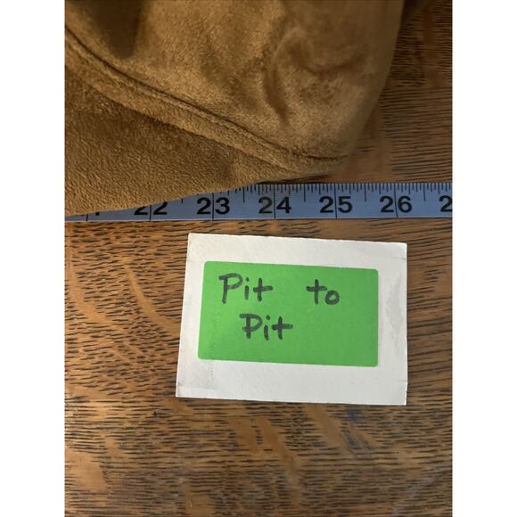 Old Navy Women’s Faux Brown Suede Shearling Jacket XL Vegan Western Boho Cozy - Picture 8 of 12